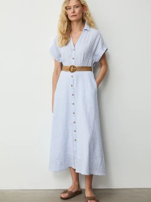 Medicine sukienka rozkloszowana z lnem