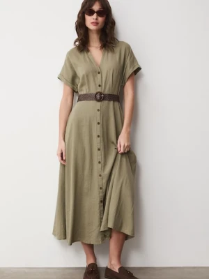 Medicine sukienka rozkloszowana z lnem