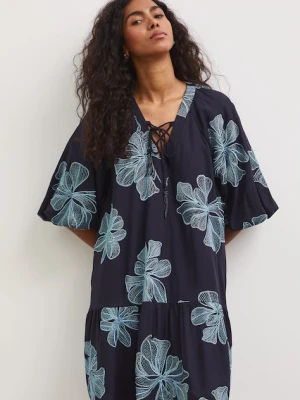 Medicine sukienka rozkloszowana z lnem