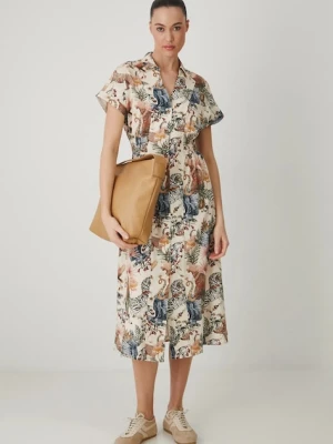 Medicine sukienka z domieszką lnu