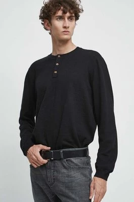 Medicine sweter bawełniany kolor czarny lekki