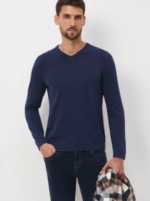 Medicine sweter bawełniany kolor granatowy lekki