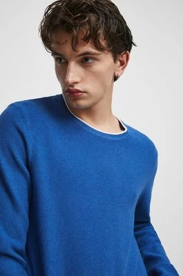 Medicine sweter bawełniany kolor niebieski lekki