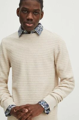 Medicine sweter bawełniany męski kolor beżowy