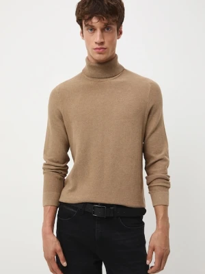 Medicine sweter bawełniany męski kolor brązowy z golferm