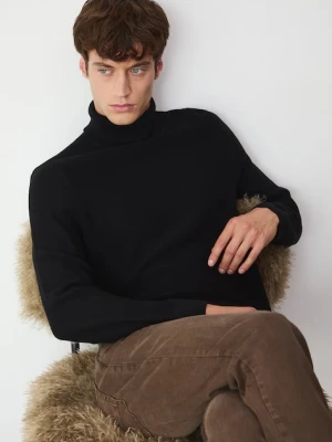 Medicine sweter bawełniany męski kolor czarny z golferm