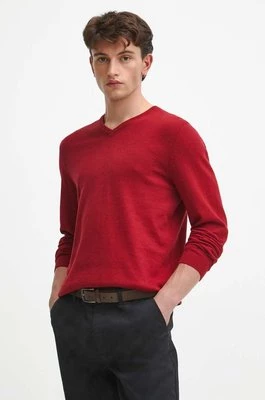 Medicine sweter bawełniany męski kolor czerwony lekki