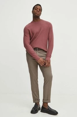 Medicine sweter bawełniany męski kolor różowy lekki