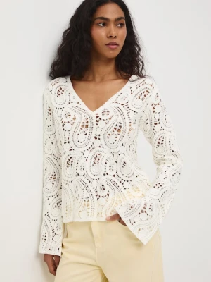 Medicine sweter damski ażurowy