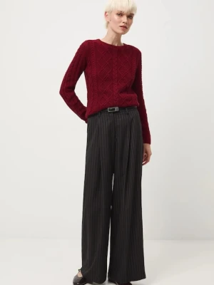 Medicine sweter damski kolor bordowy ciepły