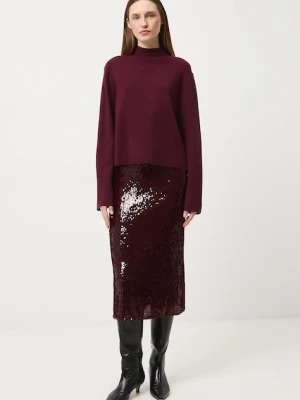 Medicine sweter damski kolor bordowy lekki z półgolfem