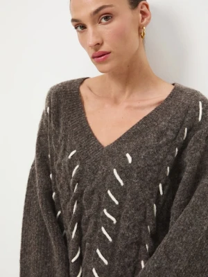 Medicine sweter damski kolor brązowy