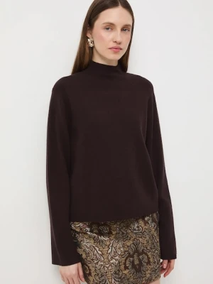 Medicine sweter damski kolor brązowy lekki z półgolfem