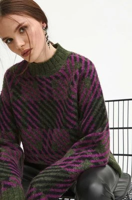 Medicine sweter damski kolor czarny ciepły z półgolfem
