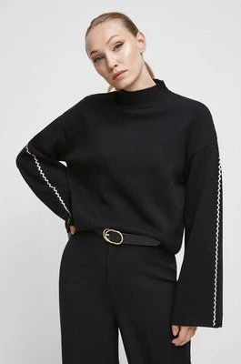 Medicine sweter damski kolor czarny z półgolfem