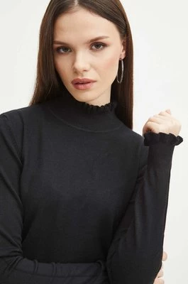 Medicine sweter damski kolor czarny z półgolfem