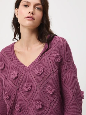 Medicine sweter damski kolor fioletowy