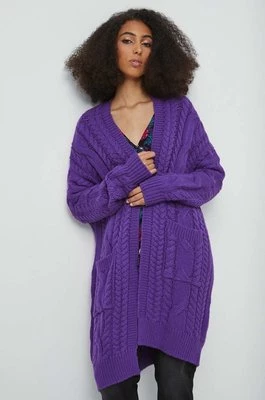 Medicine sweter damski kolor fioletowy ciepły