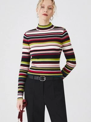 Medicine sweter damski kolor multicolor lekki z półgolfem