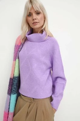 Medicine sweter damski kolor różowy z golfem