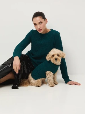 Medicine sweter damski kolor zielony ciepły