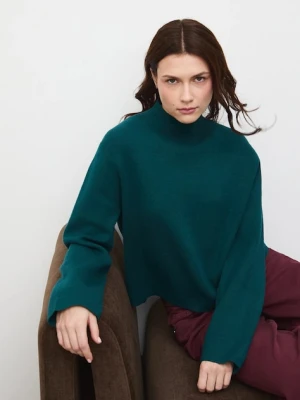 Medicine sweter damski kolor zielony lekki z półgolfem