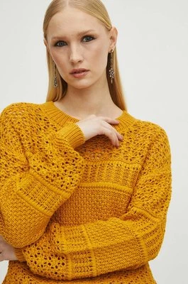 Medicine sweter damski kolor żółty lekki