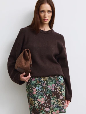 Medicine sweter damski z bawełną brązowy
