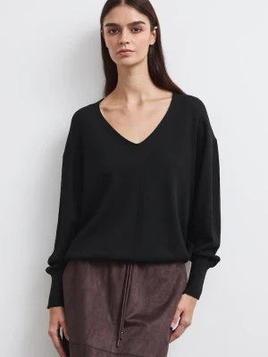 Medicine sweter damski z wełny merino czarny