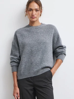 Medicine sweter damski z wełny merino szary