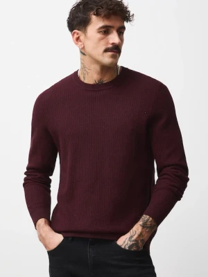 Medicine sweter męski kolor bordowy lekki