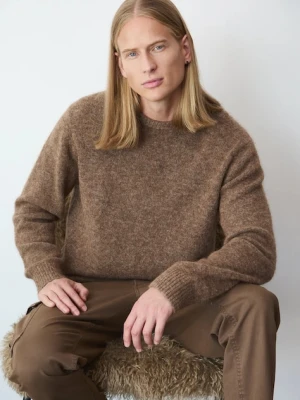 Medicine sweter męski kolor brązowy