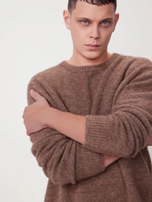 Medicine sweter męski kolor brązowy
