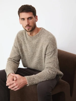 Medicine sweter męski kolor brązowy ciepły