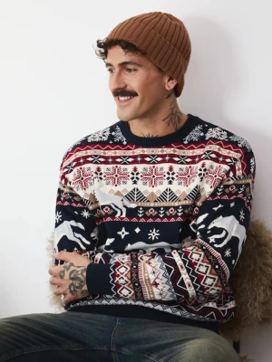 Medicine sweter męski kolor multicolor ciepły