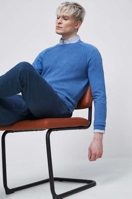 Medicine sweter męski kolor niebieski lekki