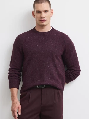 Medicine sweter męski z wełną bordowy