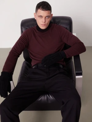 Medicine sweter z wełny merino kolor brązowy