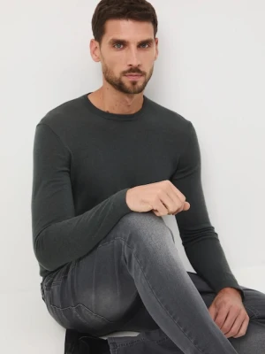 Medicine sweter wełniany męski kolor zielony lekki