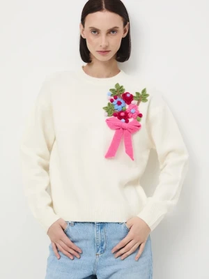 Medicine sweter z domieszką wełny damski kolor beżowy