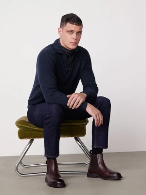 Medicine sweter z domieszką wełny i kaszmiru kolor zielony z półgolfem