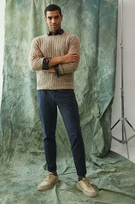Medicine sweter z domieszką wełny męski kolor beżowy