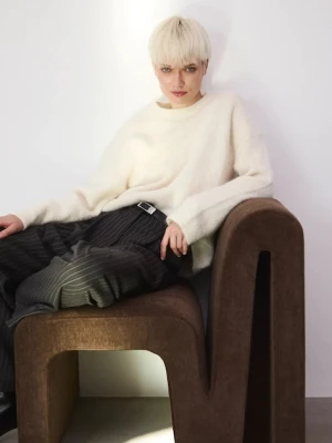 Medicine sweter z wełną alpaki damski kolor beżowy ciepły