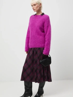 Medicine sweter z wełną alpaki damski kolor fioletowy ciepły