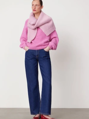 Medicine sweter z wełną alpaki damski kolor różowy ciepły