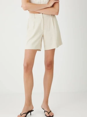 Medicine szorty damskie kolor beżowy high waist