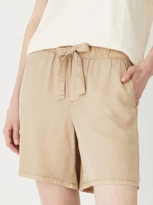 Medicine szorty damskie kolor beżowy gładkie medium waist