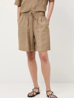 Medicine szorty damskie kolor beżowy high waist