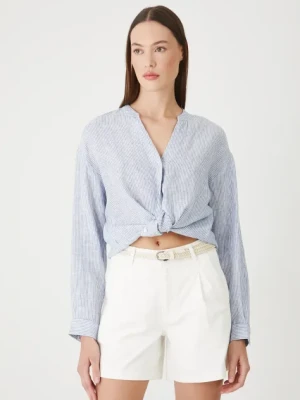 Medicine szorty damskie kolor biały gładkie medium waist
