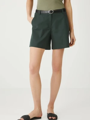 Medicine szorty damskie kolor turkusowy gładkie medium waist